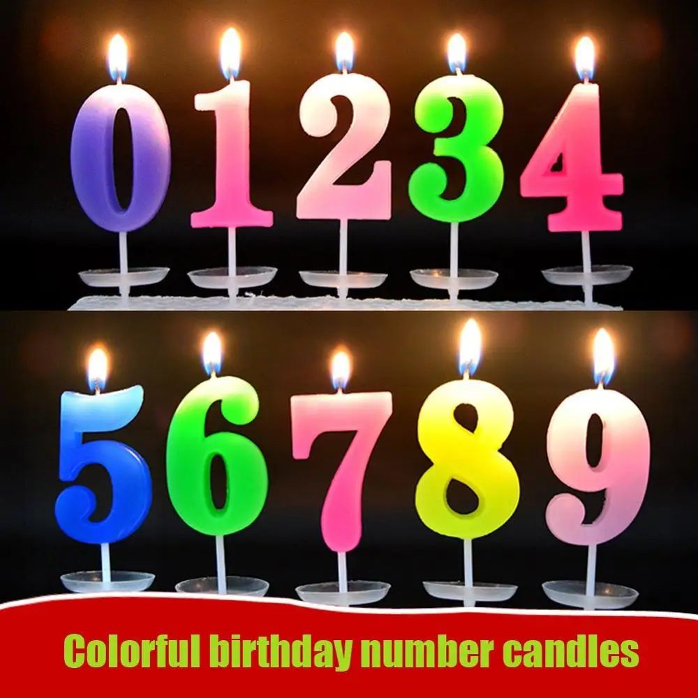 Unisex Birthday Number Candle with Plastic Base for Boys and Girls