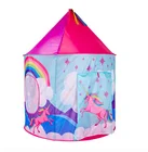 Unicorn Teepee For Girls/Folding Kiddie Castle Tent/2020 New Products Folding Castle Play Tents With Carrying Bag