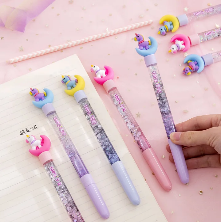 
 Корейская творческая волшебная палочка в масле, зыбучий песок, ослепляющая цветная сыпучий песок, Студенческая луна, единорог, блестящая нейтральная ручка  