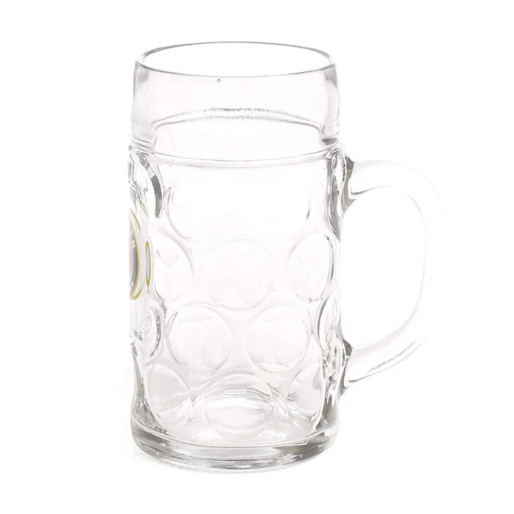 German Beer Glass Plastic Beer Stein Mug Custom 1liter Beer Mug with Handle