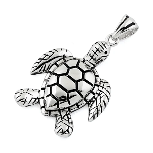 TURTLE pendant in silver 925 aged