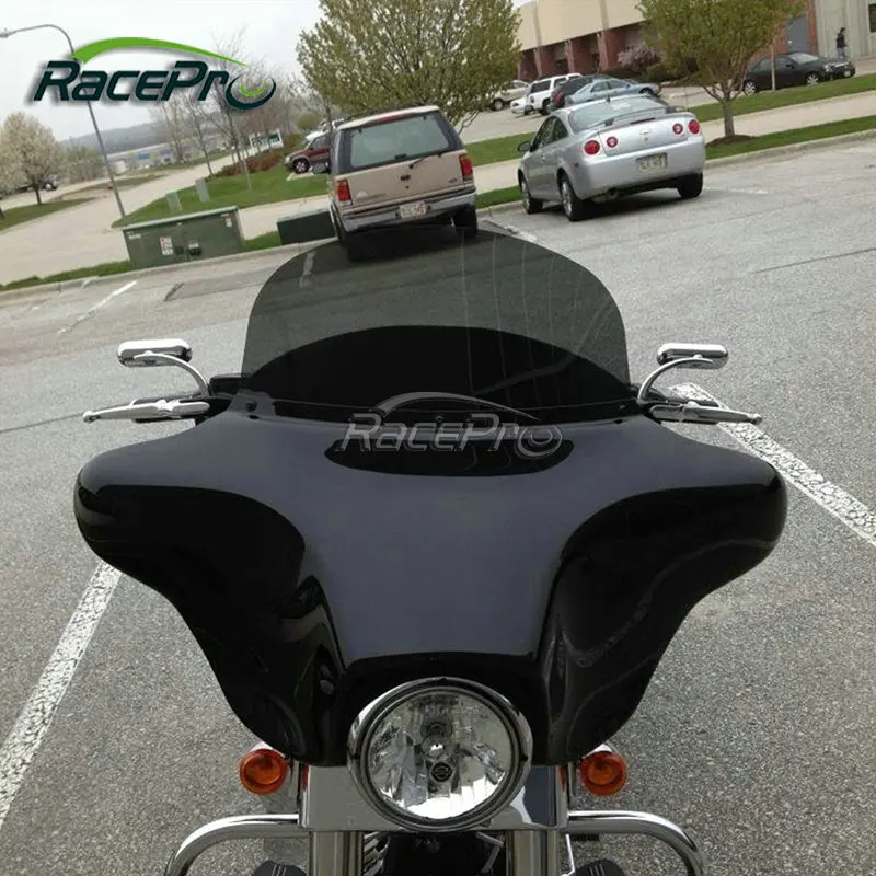 Dark Tint Motorcycle Polycarbonate 10" Windshield for Harley Davidson Ultra Classic Tri-Glide 1996-2013
