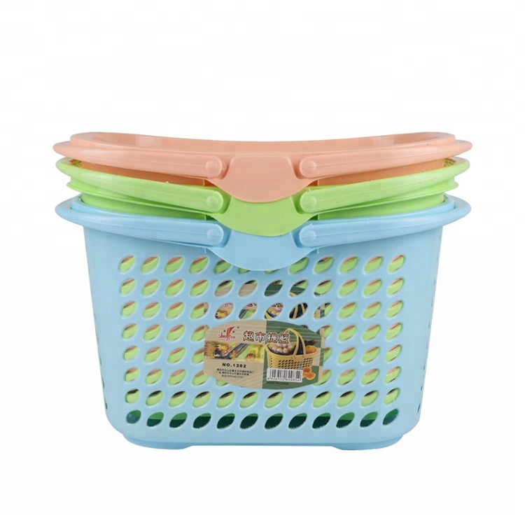 Пластиковая корзина для покупок с ручкой для супермаркета