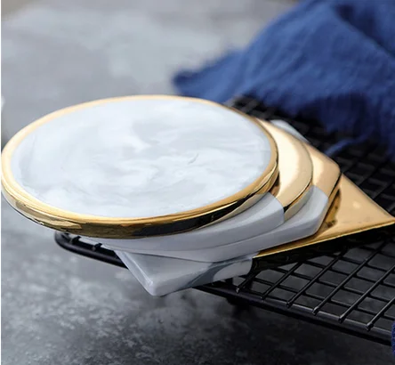  marble coaster with gold-56