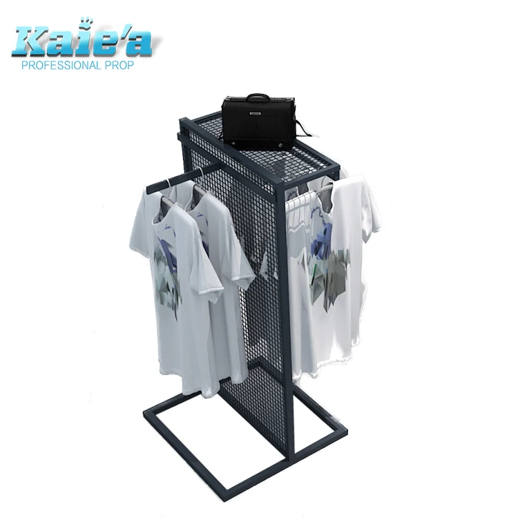 2 Espositori Per Camicie Con Altezza Regolabile 88,9 Cm – Base In Metallo E Gancio In Legno Per Negozi - 5