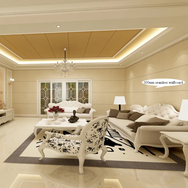 Building Material Interior Waterproof Fireproof 600mm V-seam WPC Wall Panel Ceiling