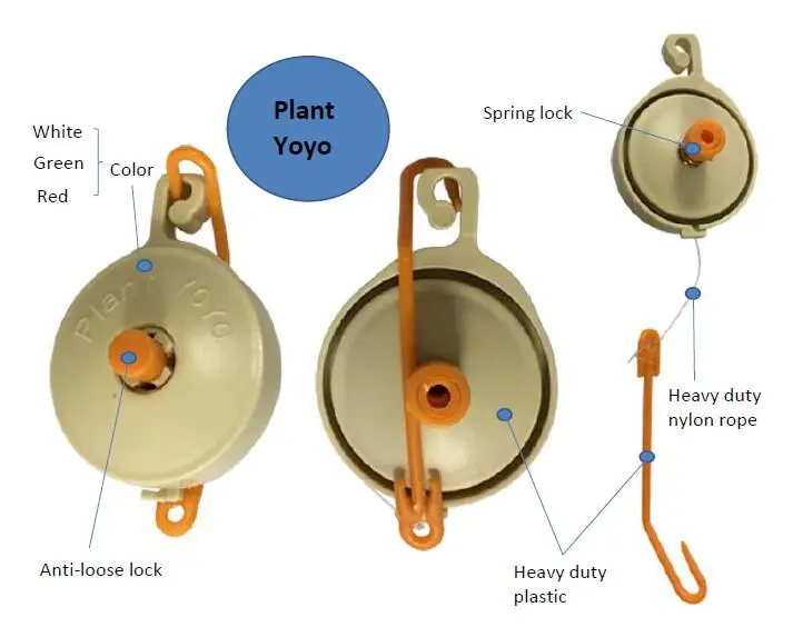 Hydroponics Plant Yoyo with Stopper Retractable Branch Hanger Support