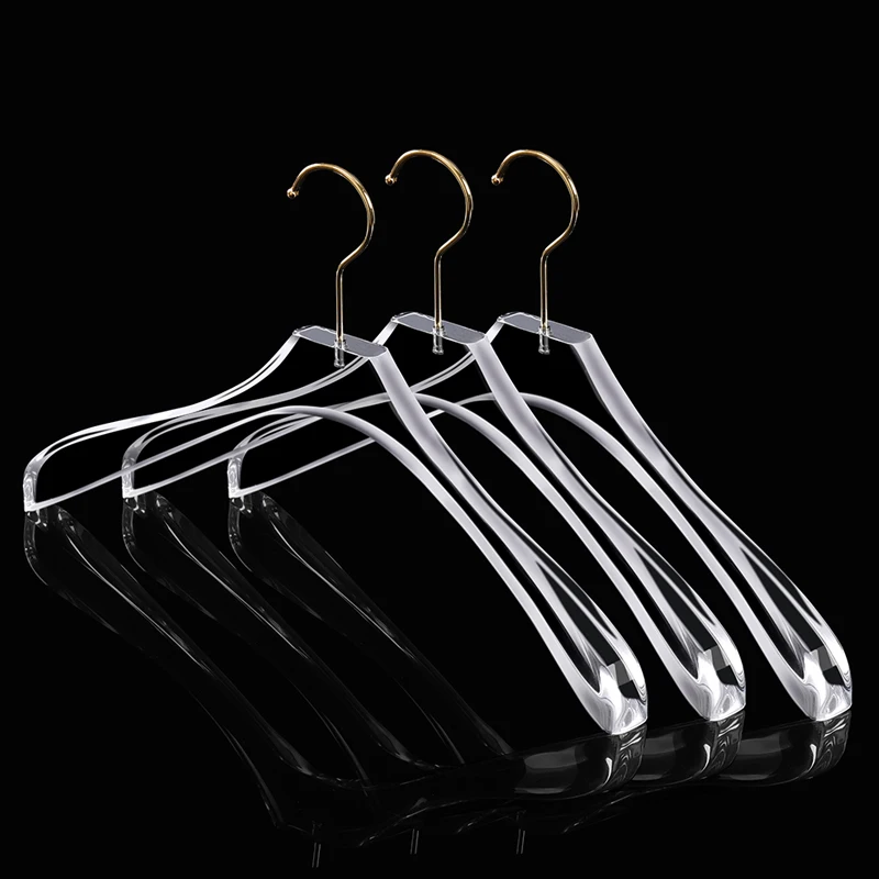 DesignStyles Clear Acrylic Clothes Hangers - 10 Pk - Shiny Black