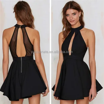 Custom Made Sexy Cutout Mini Dress Black Micro Mini Sexy Dress - Buy ...