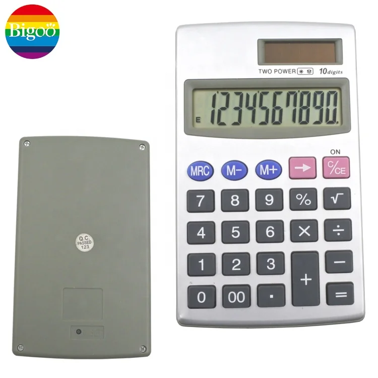 
 Металлическая крышка Настольный калькулятор с 10 цифр дисплей двойной мощности для офисного использования в рекламных целях  