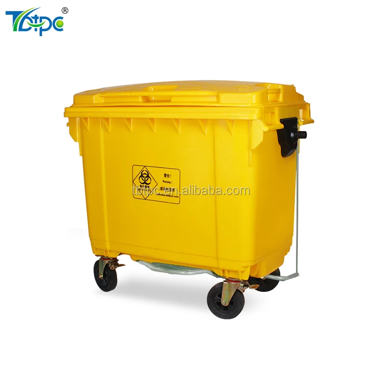 600L Biohazard Mobile 4 Wheel Garbage Bin