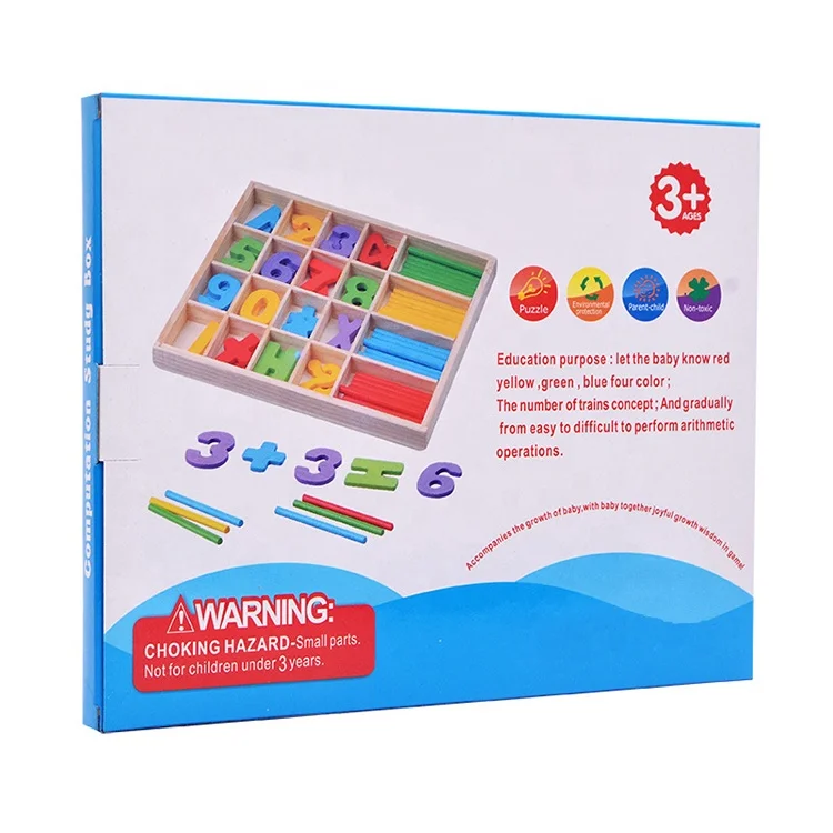 Wooden Math Counting Stick Set Teaching Aids for Early Children Education