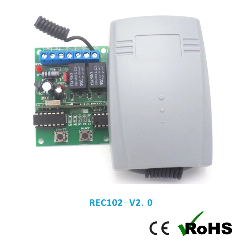 2 CH Wireless Remote Control Switch 1 Receiver 1transmitter Tubular Ac Motor