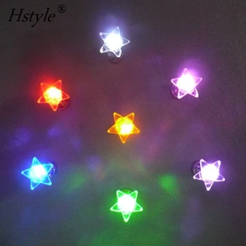 Fashion Stainless Steel Star Light Up Led Earrings (Multi Flashing Color ) SL006