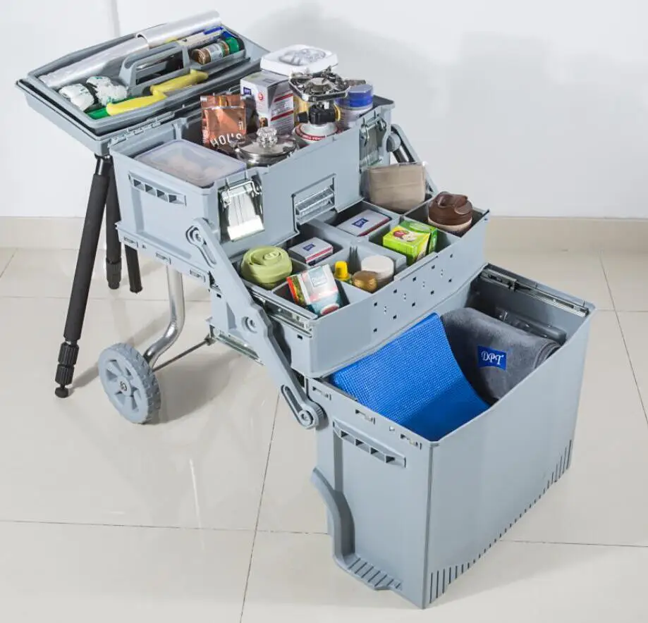 Stanley Style 4 Layers Storage Plastic Moving Tool Chest Rolling Tool Box with Wheels