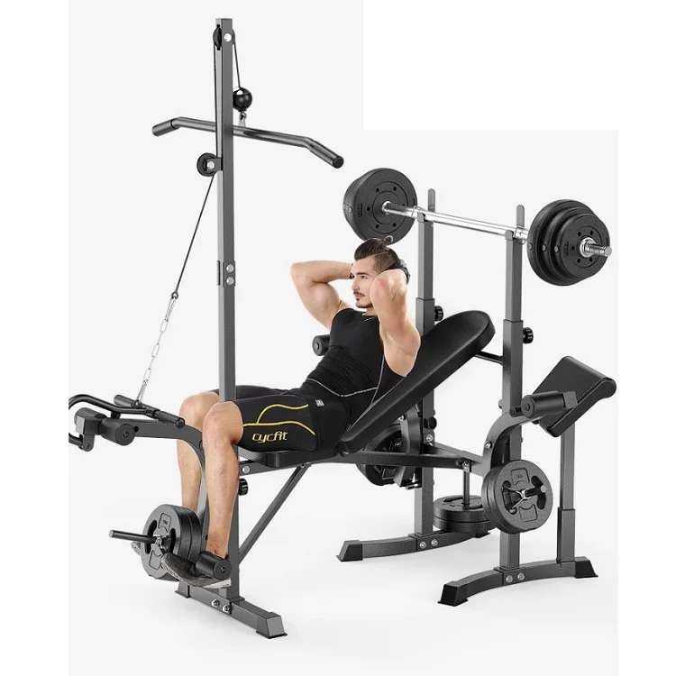 Multifunction Exercise Bench Golds 20 in 1 Gym Weight Bench with Lat Pulldown