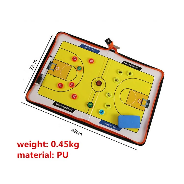 Tableau Tactique Magnétique De Basket – Pliable, 42x22cm, Avec Pions, Stylo Effaçable, Pour Coach Et Joueurs