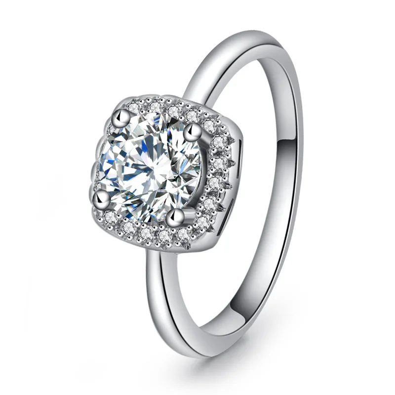 Fashion Square White Zircon Ring Women Jewelry Boda Fashion Square White Zircon Ring Women Jewelry Boda