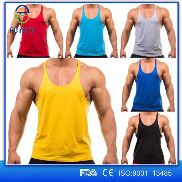 Gym Singlets Mens Tank Tops Cotton Stringer Bodybuilding And Fitness ...