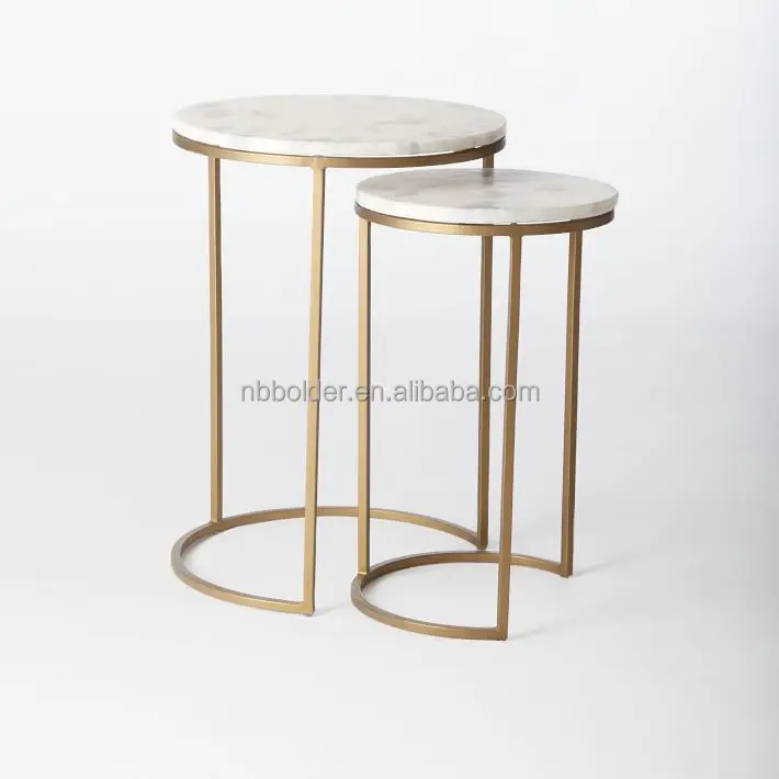 Set Of 2 Round Nesting Side Coffee Tables With Marble On Top For Living Room Furniture Decoration Buy Round Nesting Table Nesting Side Table Marble Table Product On Alibaba Com