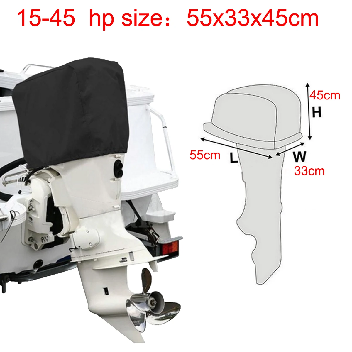 210t Polyester Half Outboard Boat Motor Engine Cover Dust Rain