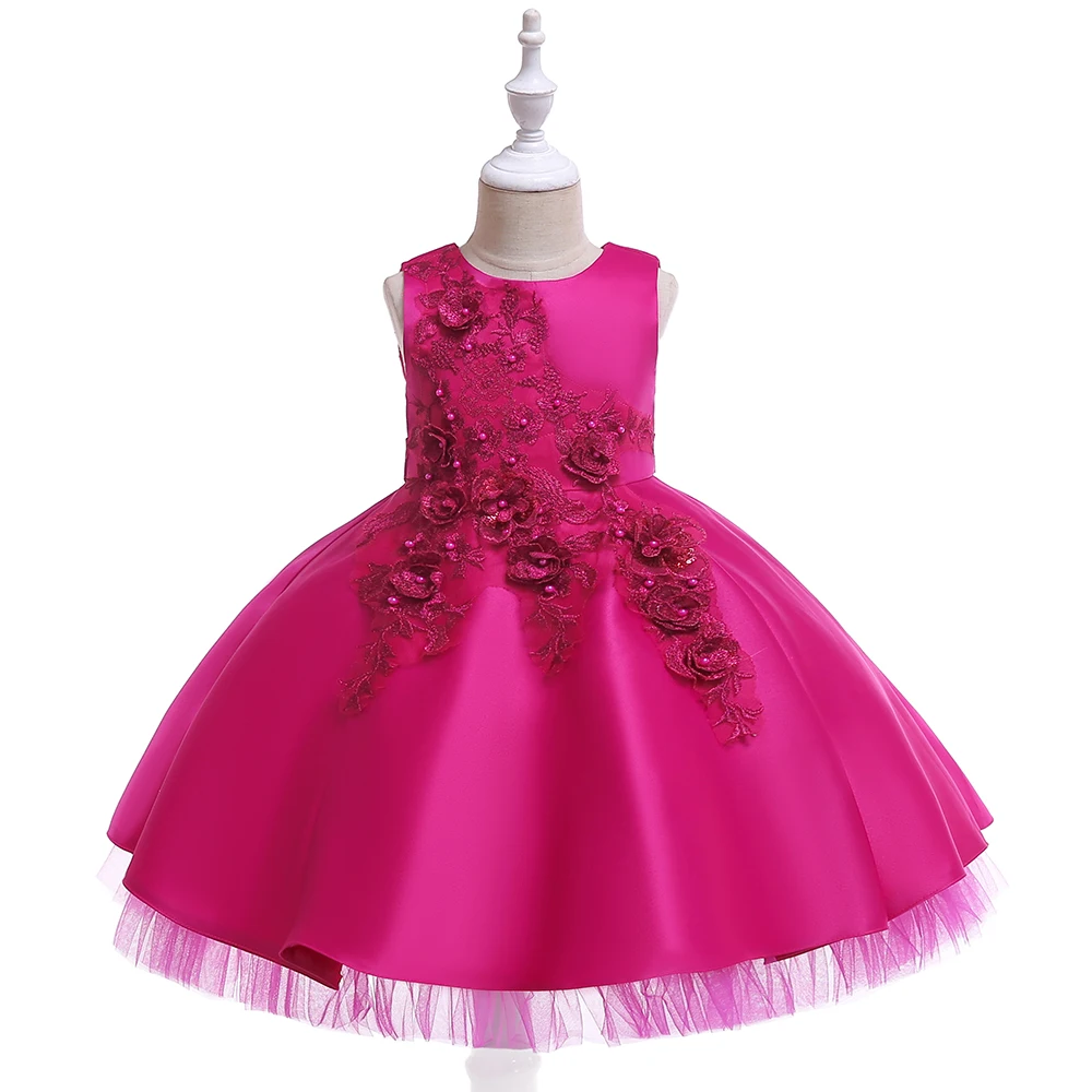 MQATZ Factory Supply Beautiful Model Satin Frock Design Kids Party Dresses L5056