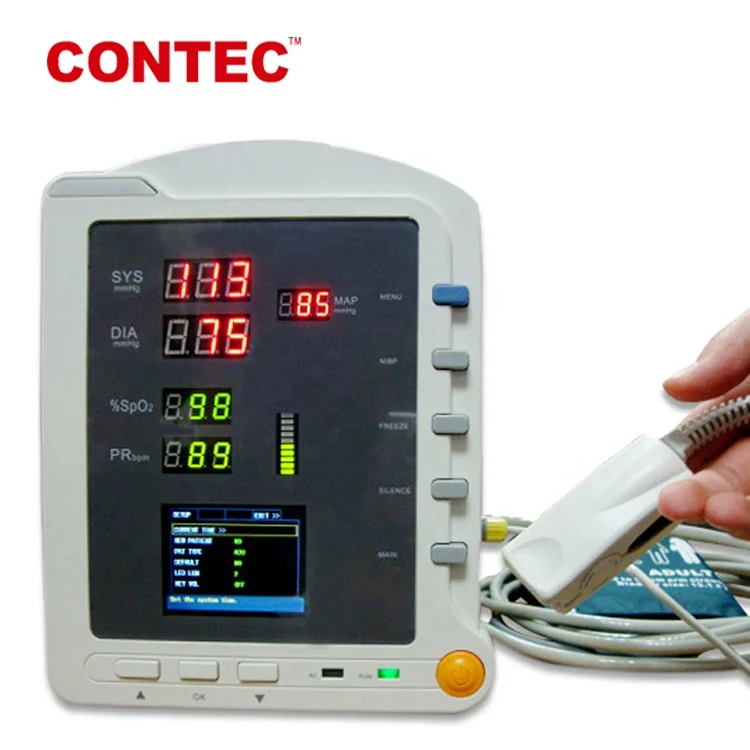 
 CONTEC CMS5100 CE наружного использования ручной для контроля за жизненно важными показателями портативный монитор пациента  