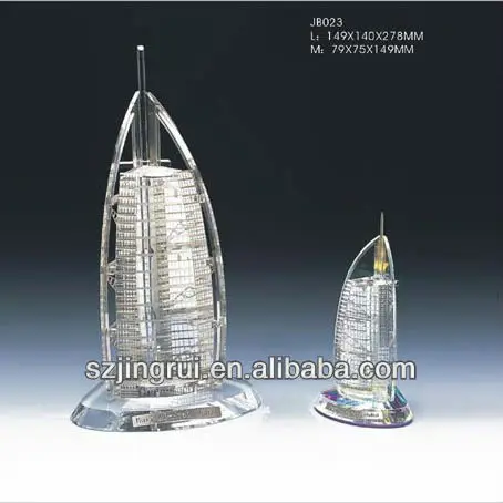 Dubai Burj Al Arab Hotel Crystal Model Souvenir - Unique Art