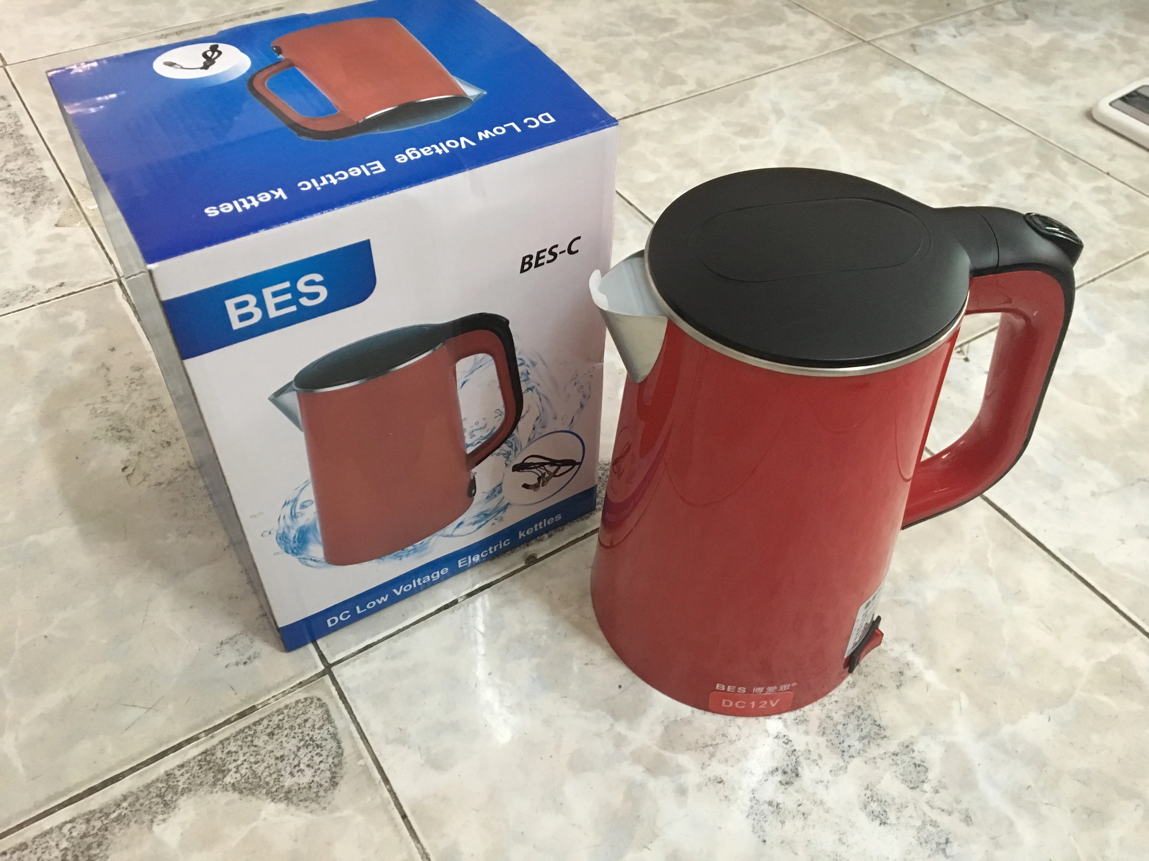 African 12v Dc Solar Powered Water Kettle Large Capacity 1.8l With