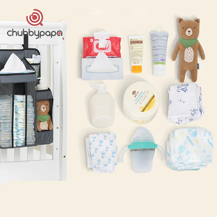 Multifunctional Nursery Diaper Hanging Organizer 3layers Storage Bags for Baby Crib Cradle Infanette