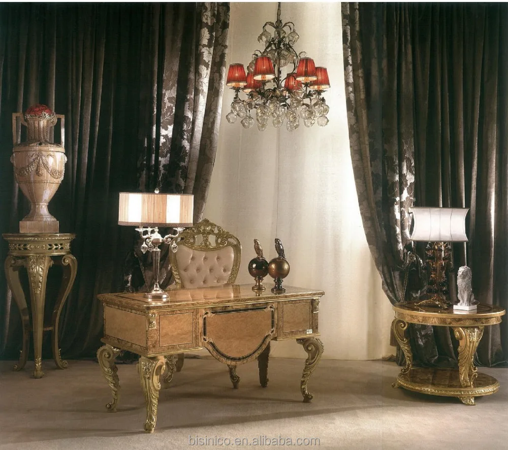 Bisini Solid Wood Carved Home Office Furniture,European Royal Marquetry