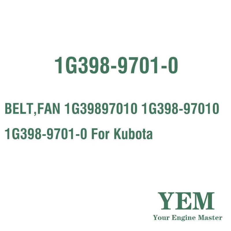 BELT FAN 1G39897010 1G398-97010 1G398-9701-0 for Kubota