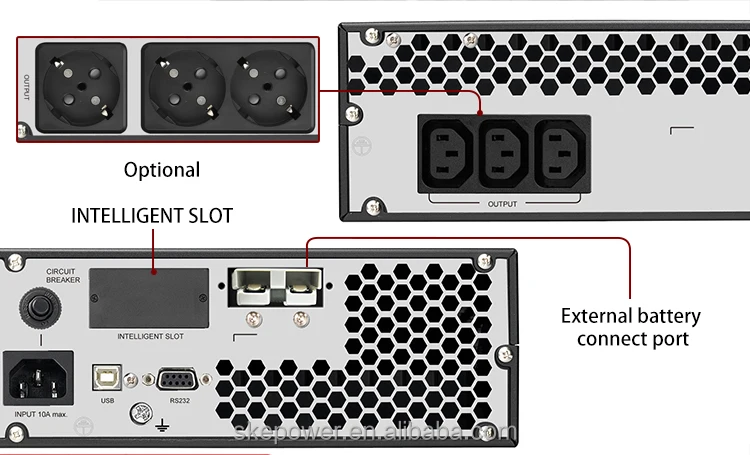 Kebos GR 1kVA/900W Online, Rackmount UPS No Railkit (GR11-1K (L