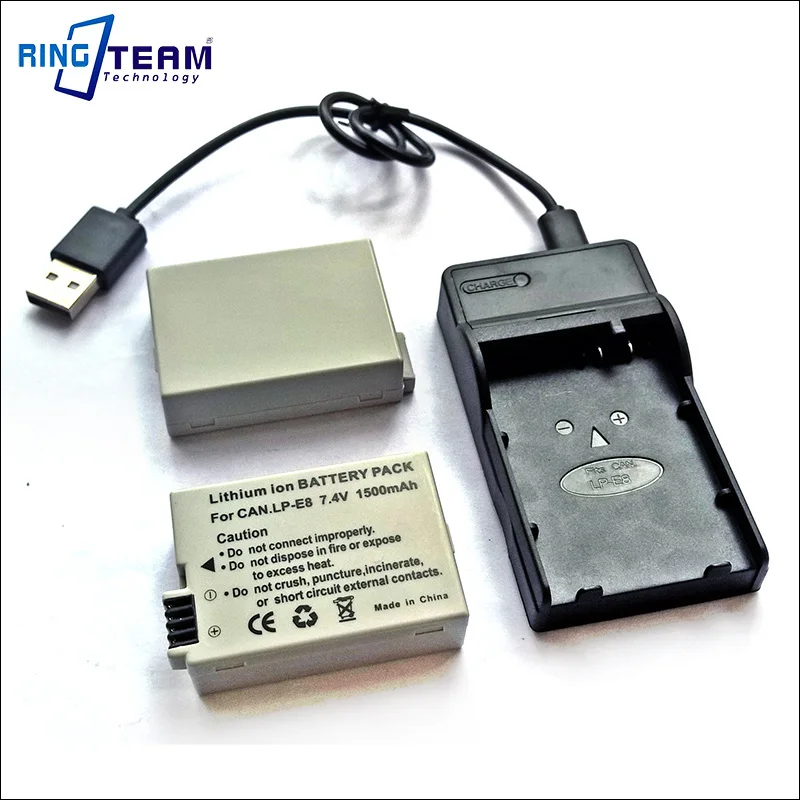 LC-E8 CBC-E8 USB Charger for Canon LPE8 LP-E8 Battery Digital Camera EOS 550D 600D 650D 700D Kiss X4 X5 X6 Rebel T2i T3i T4i T5i supplier