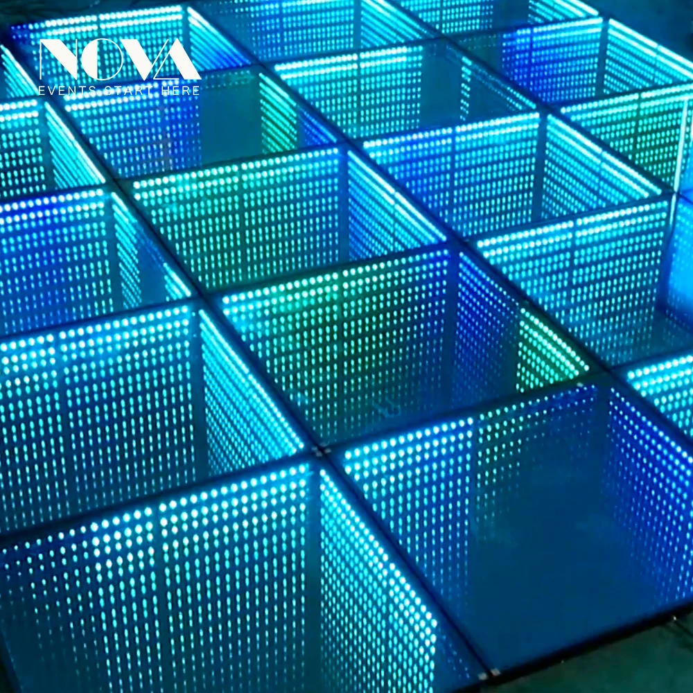 Светодиодный бесконечный зеркальный танцпол dj RGB/Светодиодная панель с 3d-эффектом для шоу