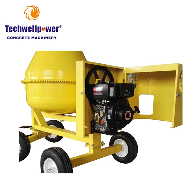 テイラー 2/4輪牽引可能ディーゼルエンジン1バッグポータブルコンクリートミキサーマシン300l350l 400l 500l 600l