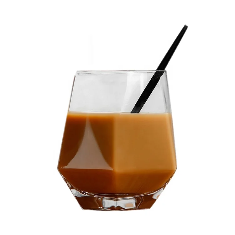 Material Unique Stemless Tumbler Hexagon Whiskey Glass