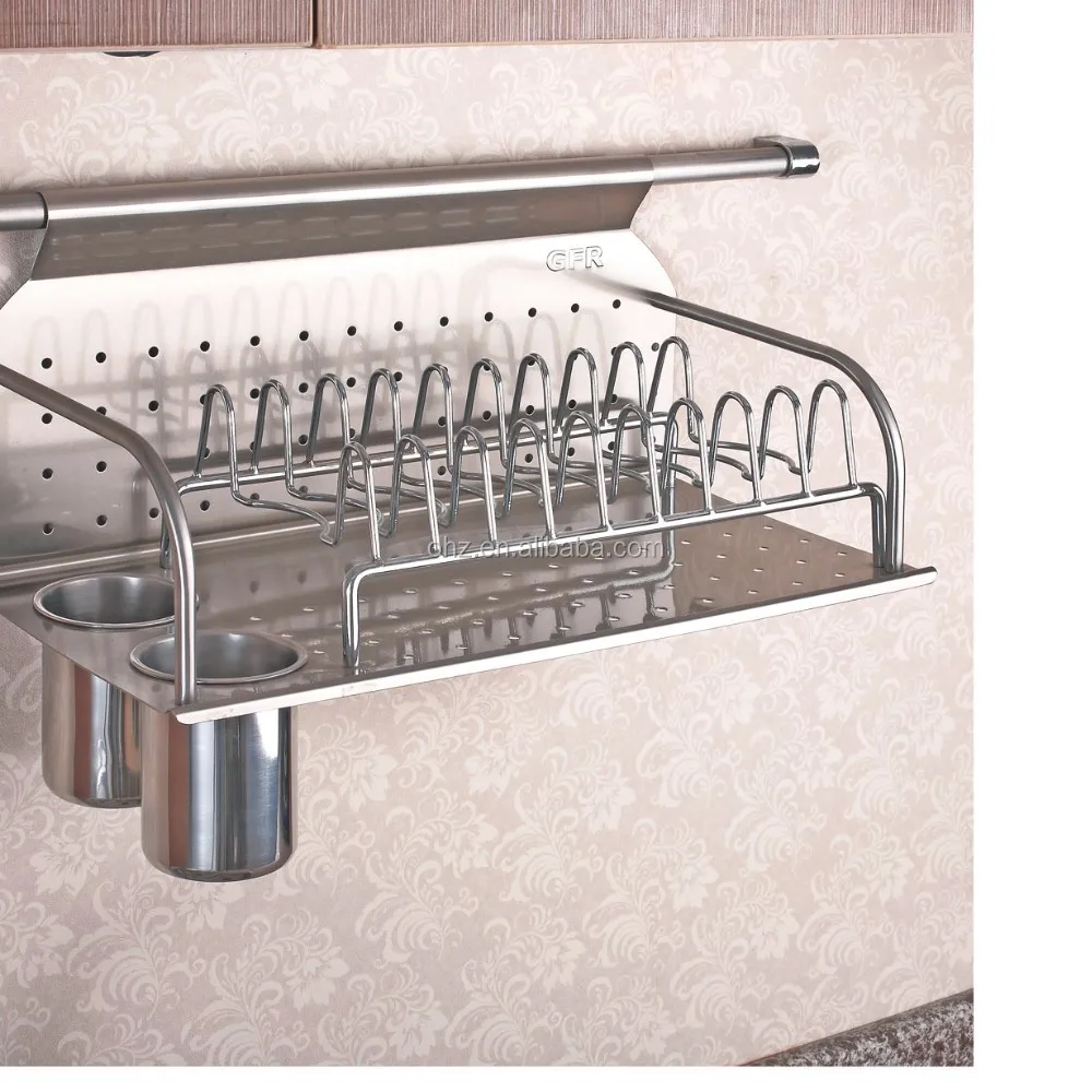 Модная декоративная настенная кухонная сушилка для посуды из нержавеющей стали 316