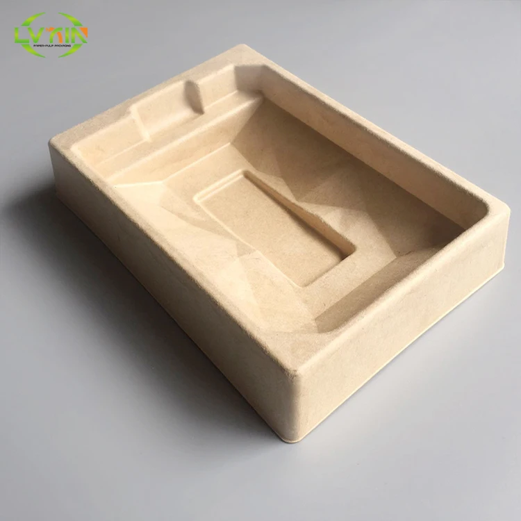 Custom packaging waterproof industrial molded bamboo pulp embossed inner package mold tray product packaging