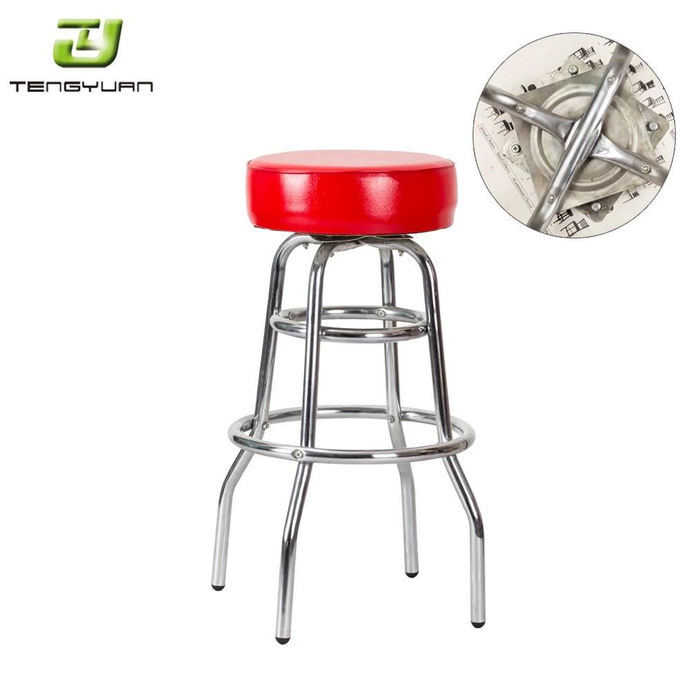 Modern Design Chrome Restaurant Metal Cushion Swivel Counter Bar Stools for Hotels Dining and Outdoor Use