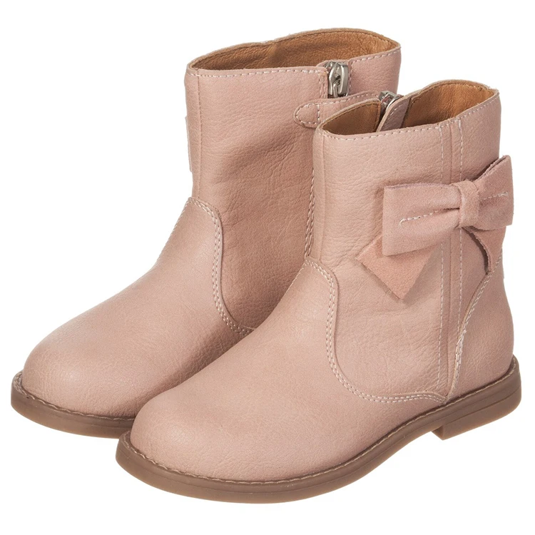 Source Botas de nieve planas de piel para niños, zapatos cuero niñas, color rosa on m.alibaba.com