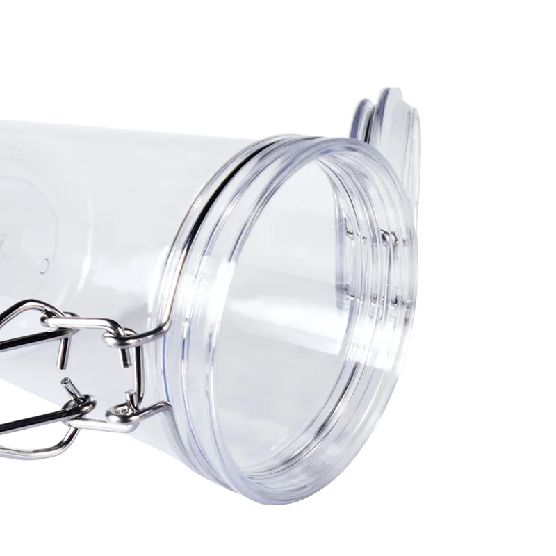 Wholesale  Empty Round 50g 100g 150g 200g 250g 500g 1000g clear PET Plastic Bail Jar Mason Jars for Food Storage