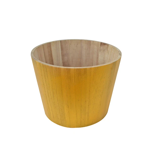 Exquisite Wooden Bucket With Ripple Edge and Comfortable Grip