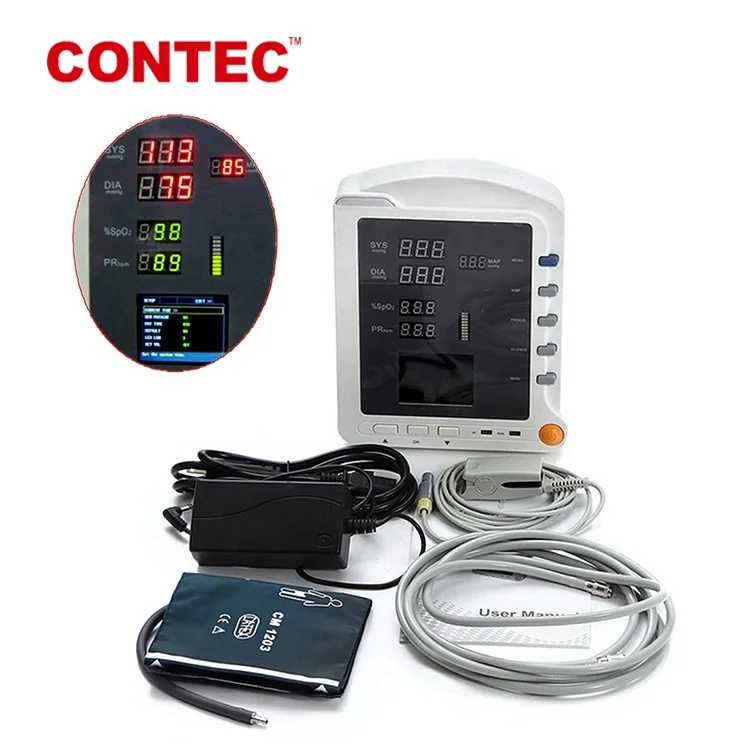
 CONTEC CMS5100 CE наружного использования ручной для контроля за жизненно важными показателями портативный монитор пациента  