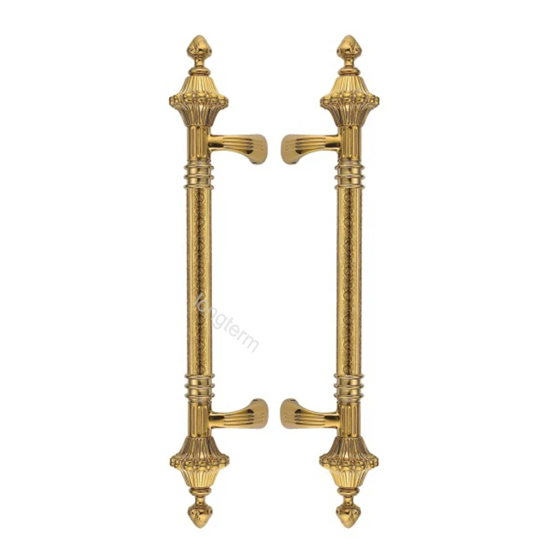Factory Front Entry Main Door Handle Set Titanium Gold Brass Double Sided Pull Handle Sliding Glass Door Pull Handle