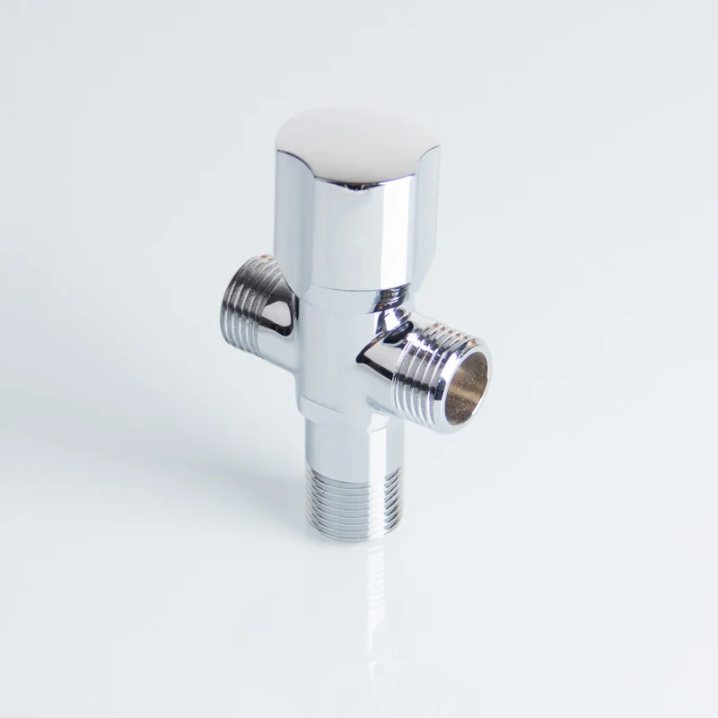 3/8" Bathroom Accessories Faucet 3 Way Shower Diverter Angle Valve Toilet Brass T Angle Valve