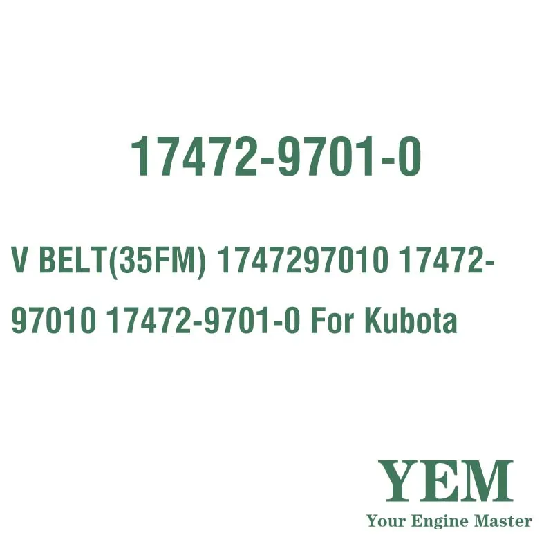 V BELT(35FM) 1747297010 17472-97010 17472-9701-0 for Kubota