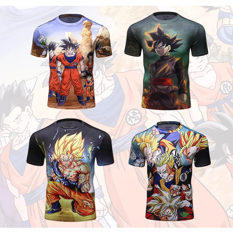 Japan Cartoon Super Saiyan Vegeta Print Shirt for Men