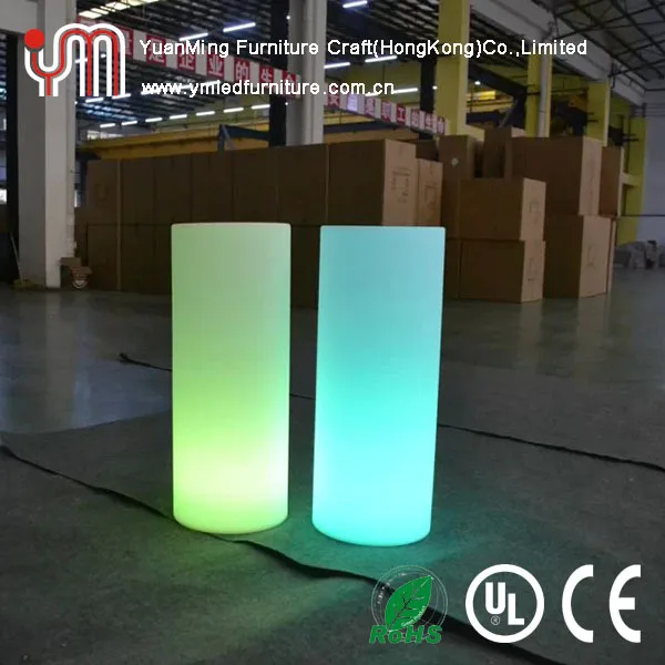 Беспроводные цилиндрические колонны с подсветкой для улицы