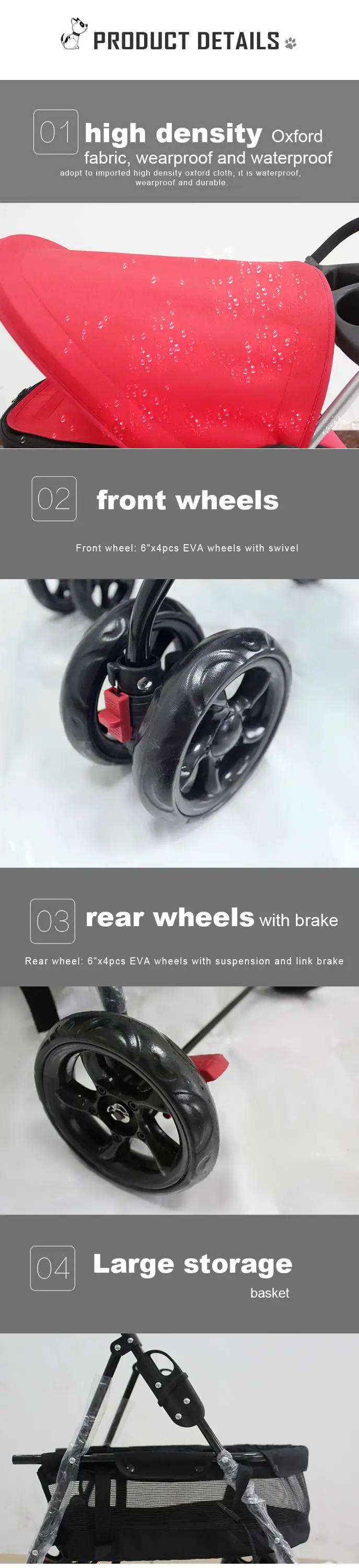 Foldable 4 Wheel Dogs Carts Retractable Reversible Pet Stroller Cart Buy Dog Stroller On Sale